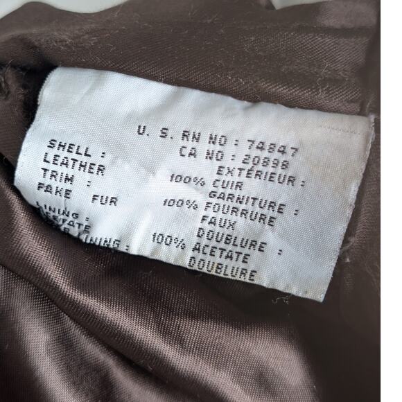 Andrew Marc Croc Embossed Brown Leather Moto Jacket Faux Fur Collar Women’s M - Picture 5 of 11